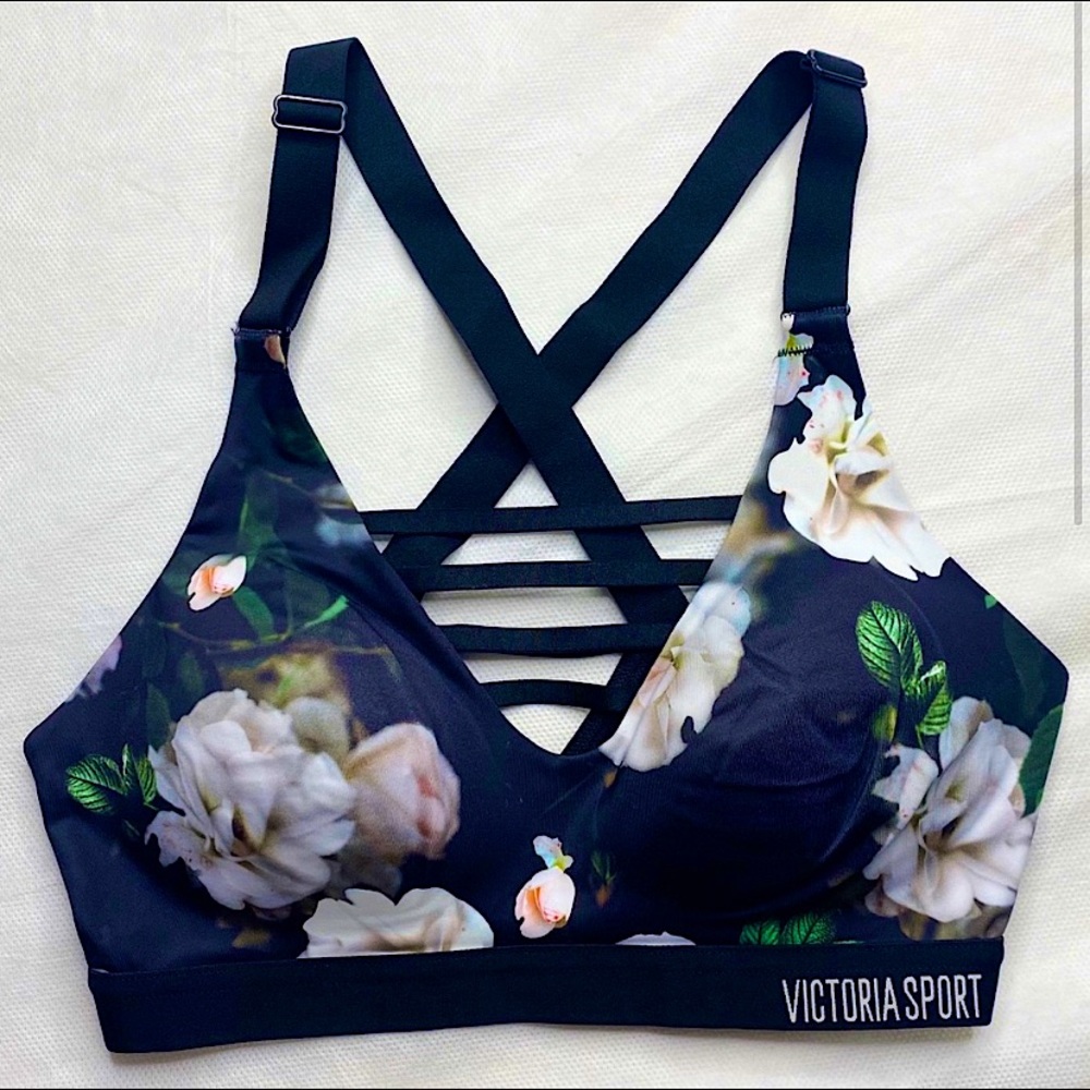 Victoria’s Secret Sports Bra ~ Green/Floral/Fab